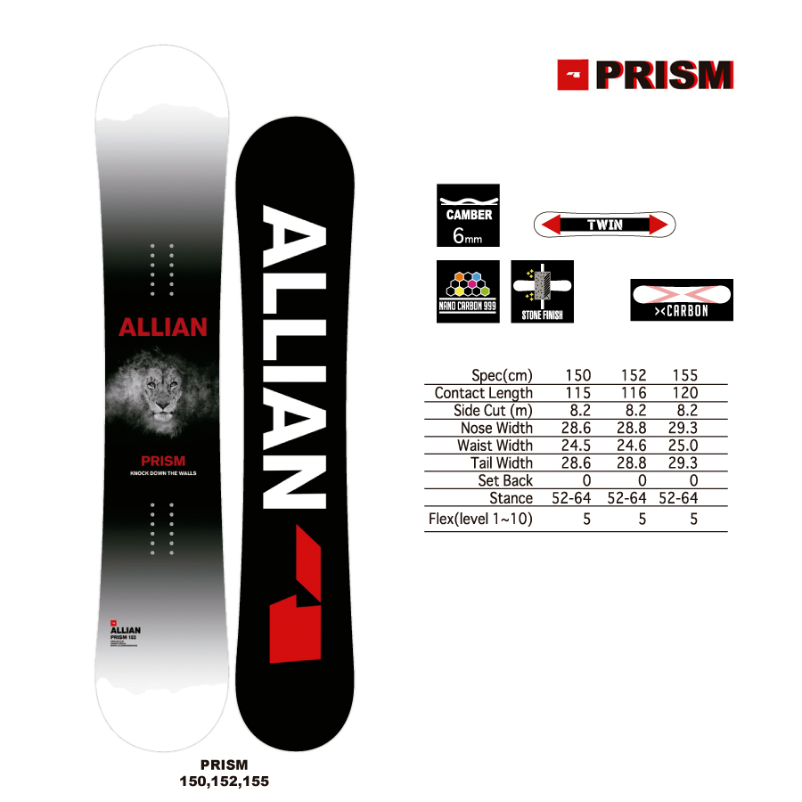 ALLIAN PRISM アライアン プリズム 152cm 19-20 - スノーボード